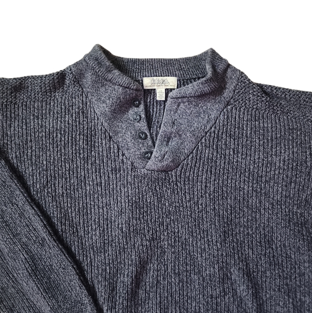 Cabela's Grey Cotton Pullover Sweater Men's Size L